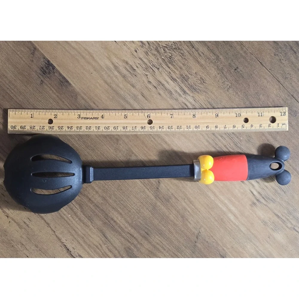 Disney Mickey Mouse Slotted Spoon Nylon Kitchen Utensil Red Black Yellow 12 Inch